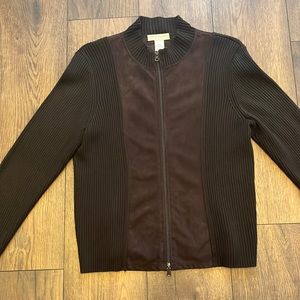 Napa Valley petite suede jacket brown size large